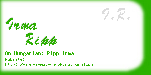 irma ripp business card